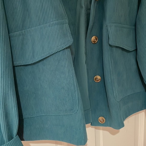 NWT Avec Les Filles Blue corduroy jacket in size large - Picture 4 of 5